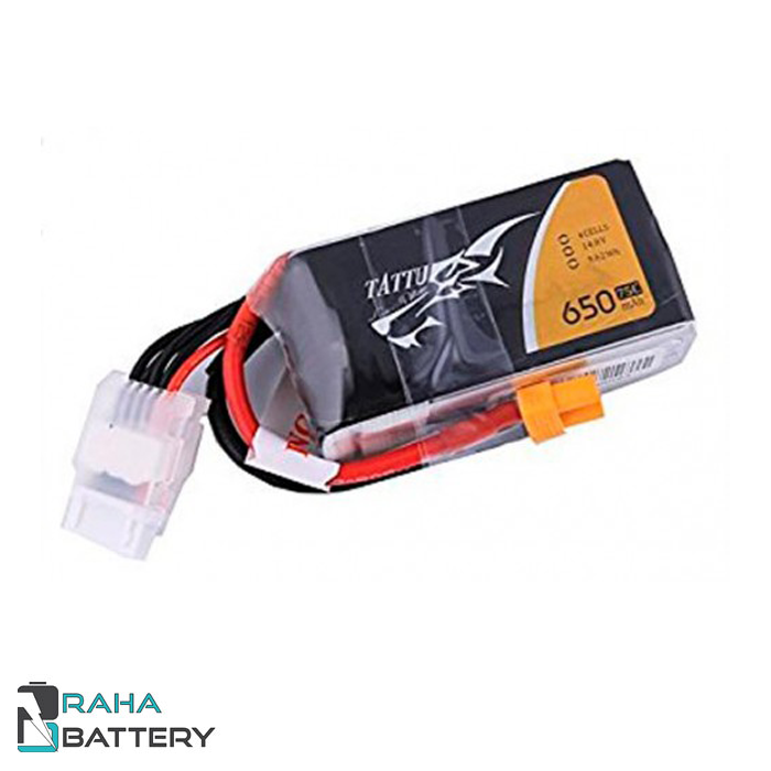 باتری لیتیوم پلیمر 4 سل Tattu 650mAh 75C