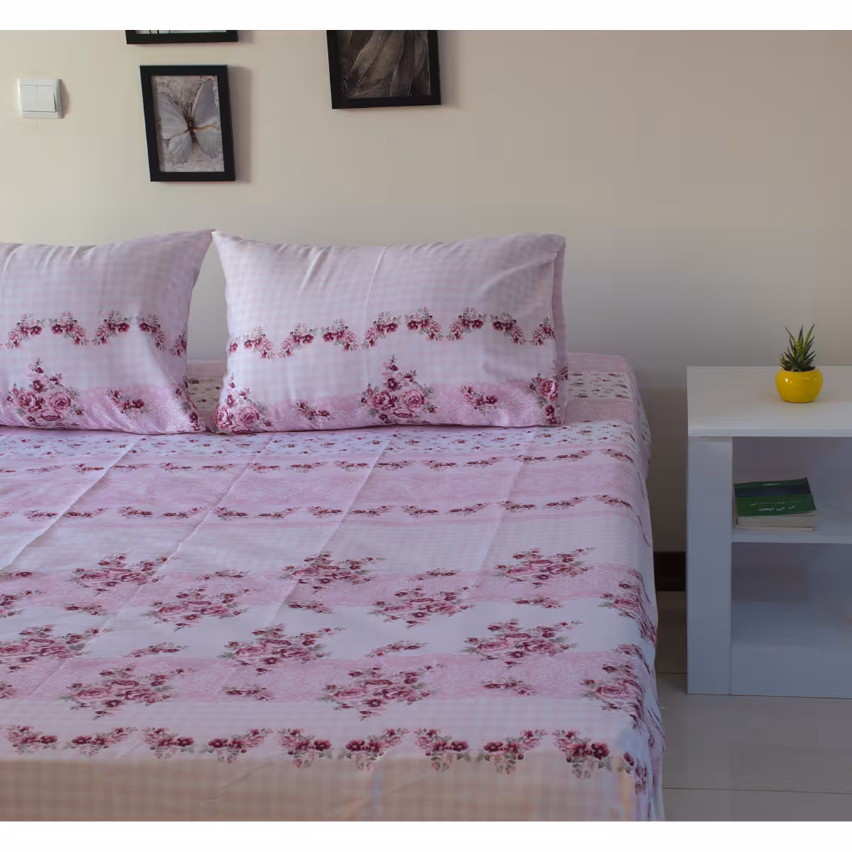 سرویس ملحفه بومرنگ مدل Flor-180 دونفره 3 تکه