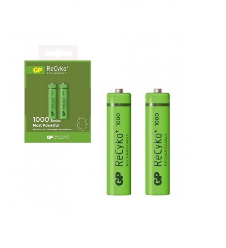 باتری نیم قلمی قابل شارژ جی پی مدل ReCyko 1000 بسته دو عددی