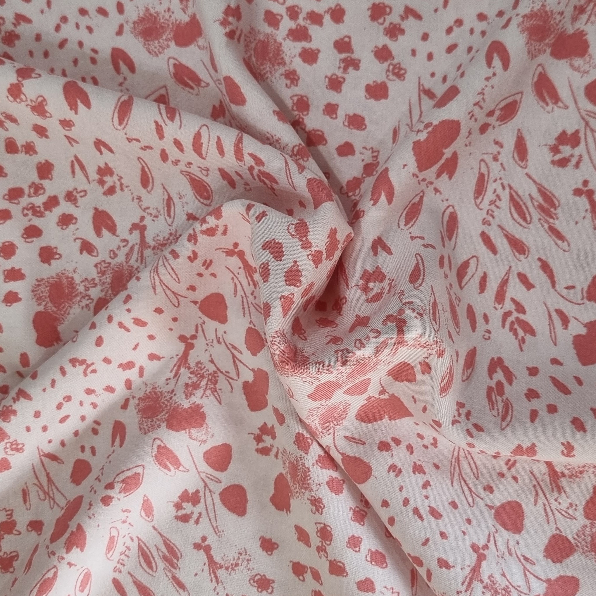 پارچه لباس مدل نخی گلدار صورتی کد nk10v