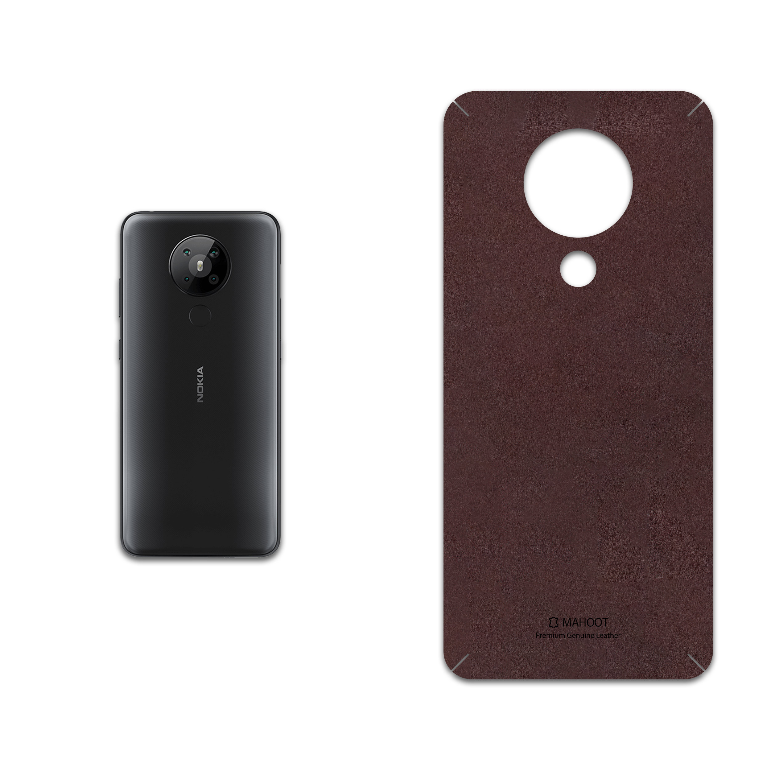 برچسب پوششی ماهوت مدل Matte-Dark-Brown-Leather مناسب برای گوشی موبایل نوکیا 5.3