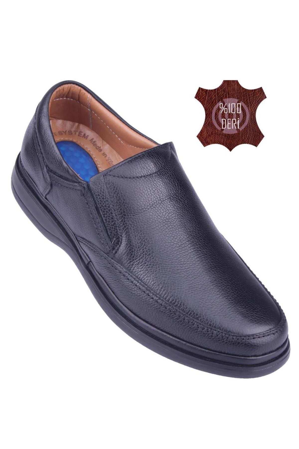 کفش های کلاسیک مشکی مردانه چرم داخلی اورجینال DETECTOR