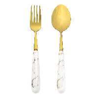 ست قاشق و چنگال 12 پارچه مدل دسته سرامیکی