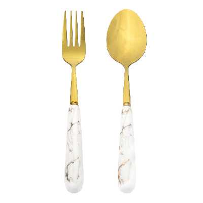 ست قاشق و چنگال 12 پارچه مدل دسته سرامیکی