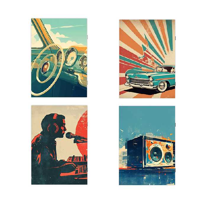 دفتر مشق 40 برگ آی چاپ مدل نوستالژی کد 829all4 بسته 4 عددی | چاوه