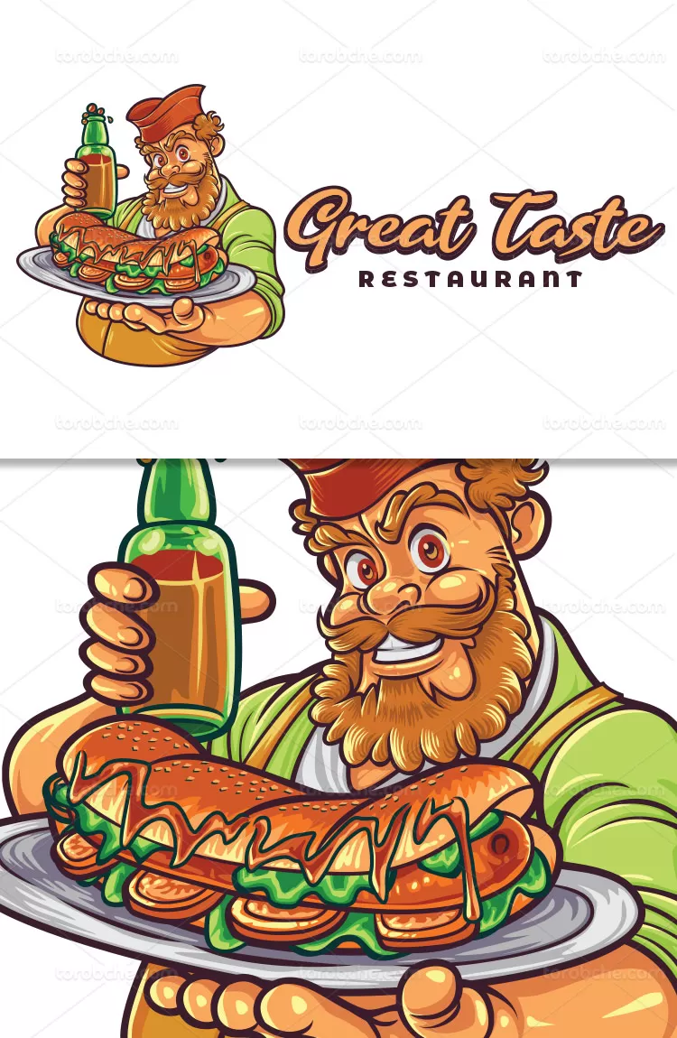 وکتور لوگو سرآشپز خلاقانه | گرافیک با طعم تربچه