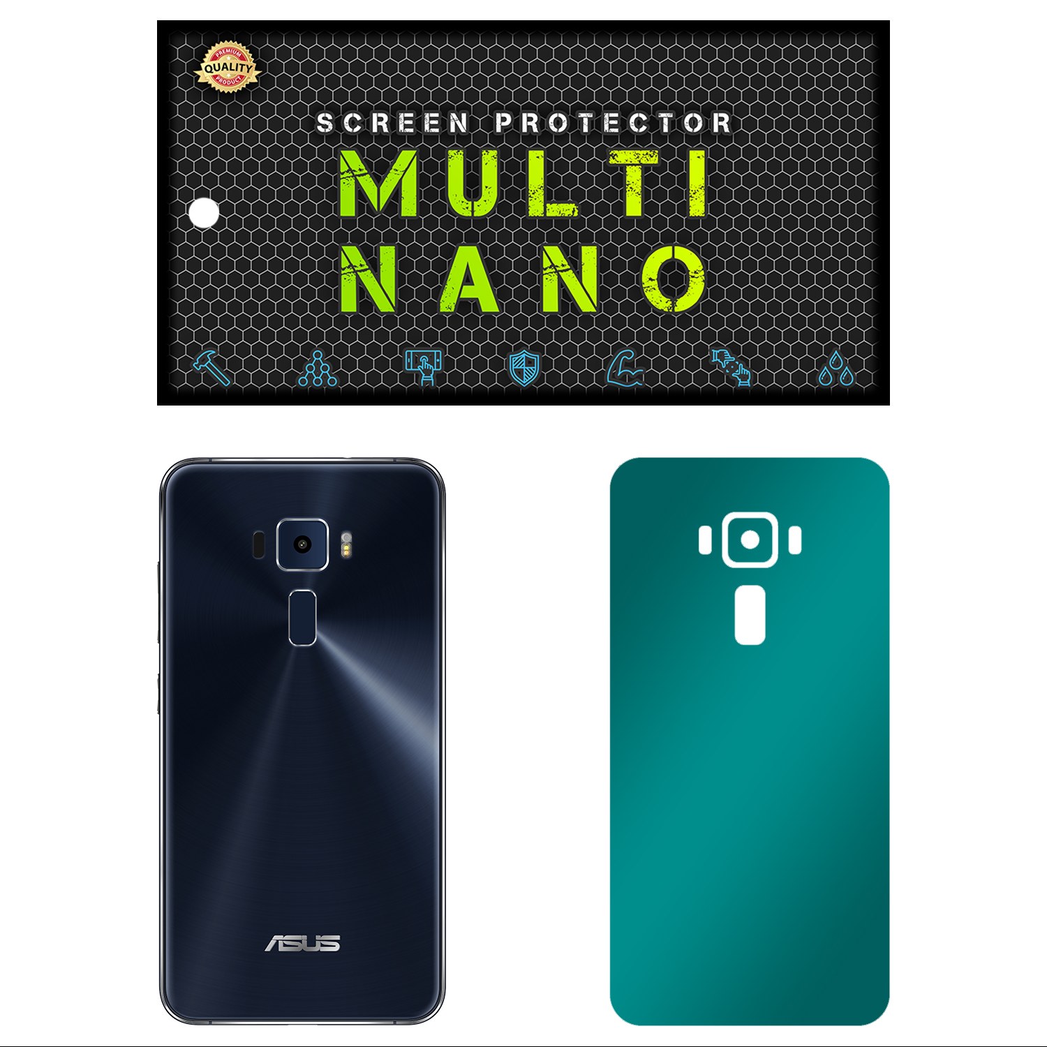 برچسب پوششی MultiNano مدل X-F1M برای  موبایل ایسوس Zenfone 3 ZE552KL  فیروزه ای