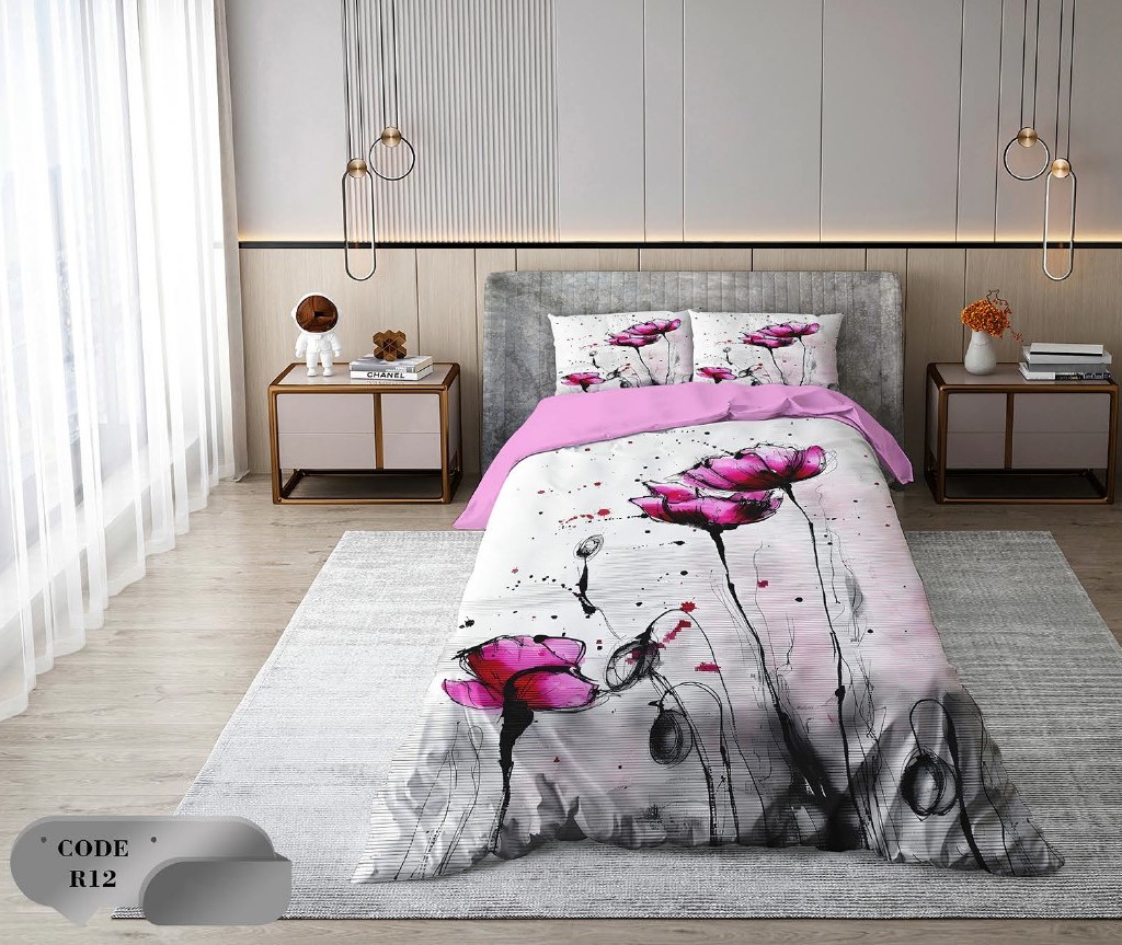 سرویس روتختی 2 نفره 6 تکه ابعاد 225 ×235 کشدار ضد حساسیت و عرق کد R12 | ست خواب و ست روتختی