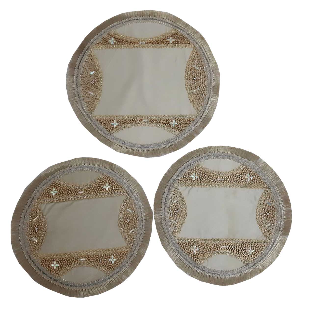 ست رومیزی  سه تکه طرح سنگ دوزی مدل B-140