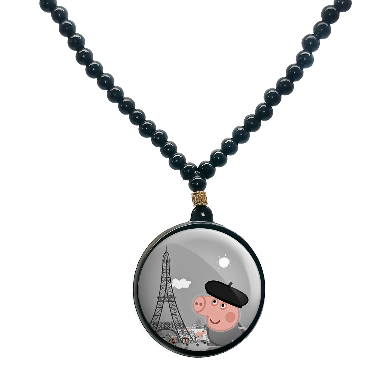 گردنبند پرمانه طرح پپاپیگ کد pmd.25055 مدل دو طرفه