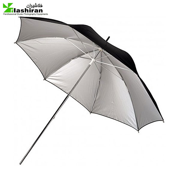 چتر 1 لایه بازتاب کننده نقره ای / مشکی