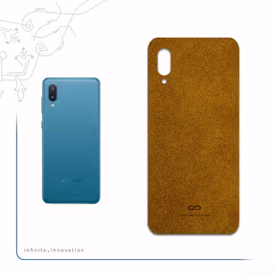 برچسب پوششی ماهوت مدل Brown-Chamois-Leather مناسب برای گوشی موبایل سامسونگ Galaxy M02