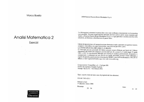 خرید و دانلود نسخه کامل کتاب Analisi matematica 2 : esercizi