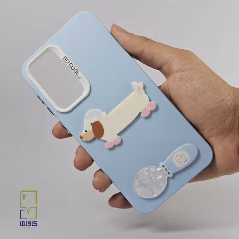 قاب گوشی A36 دخترانه | طرح سگ کارتونی آبی آسمانی | Samsung A36