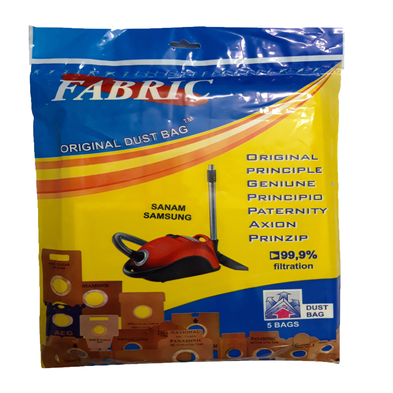 پاکت جاروبرقی کد 001 مناسب برای جاروبرقی سامسونگ بسته 5 عددی