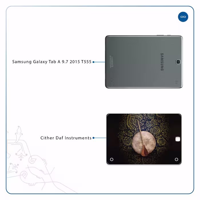 برچسب پوششی ماهوت مدل Setar-Daf-Instruments مناسب برای تبلت سامسونگ Galaxy Tab A 9.7 2015 T555