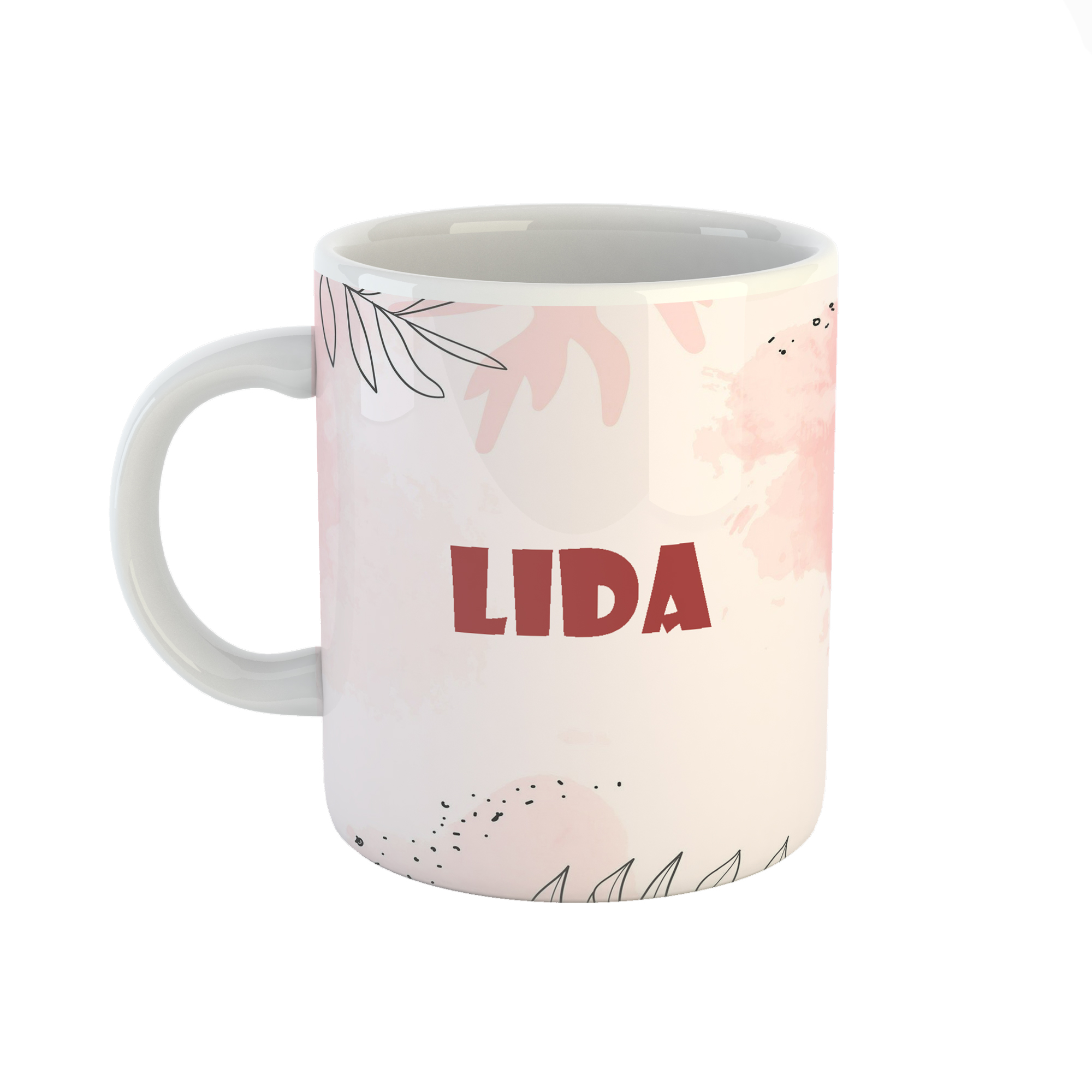 ماگ طرح اسم لیدا مدل برگ کد 285