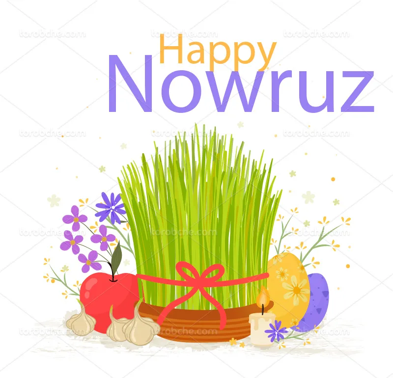 وکتور المان های نوروزی هفت سین | گرافیک با طعم تربچه