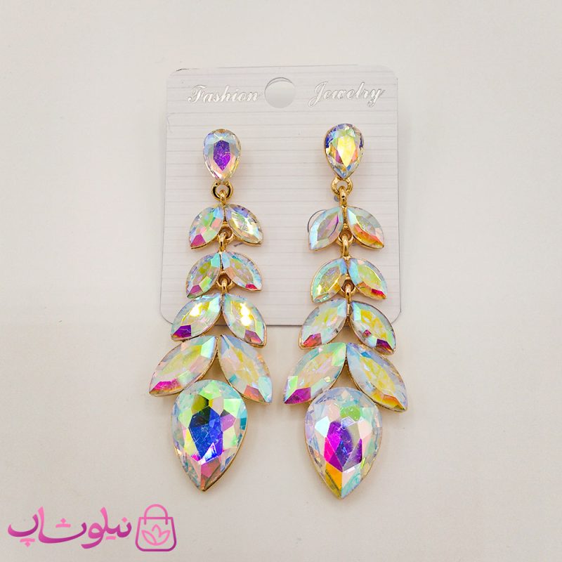 گوشواره زنانه زارا سفید هفت رنگ