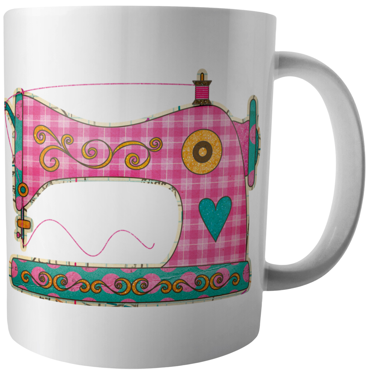 	ماگ آکو طرح چرخ خیاطی کد B319