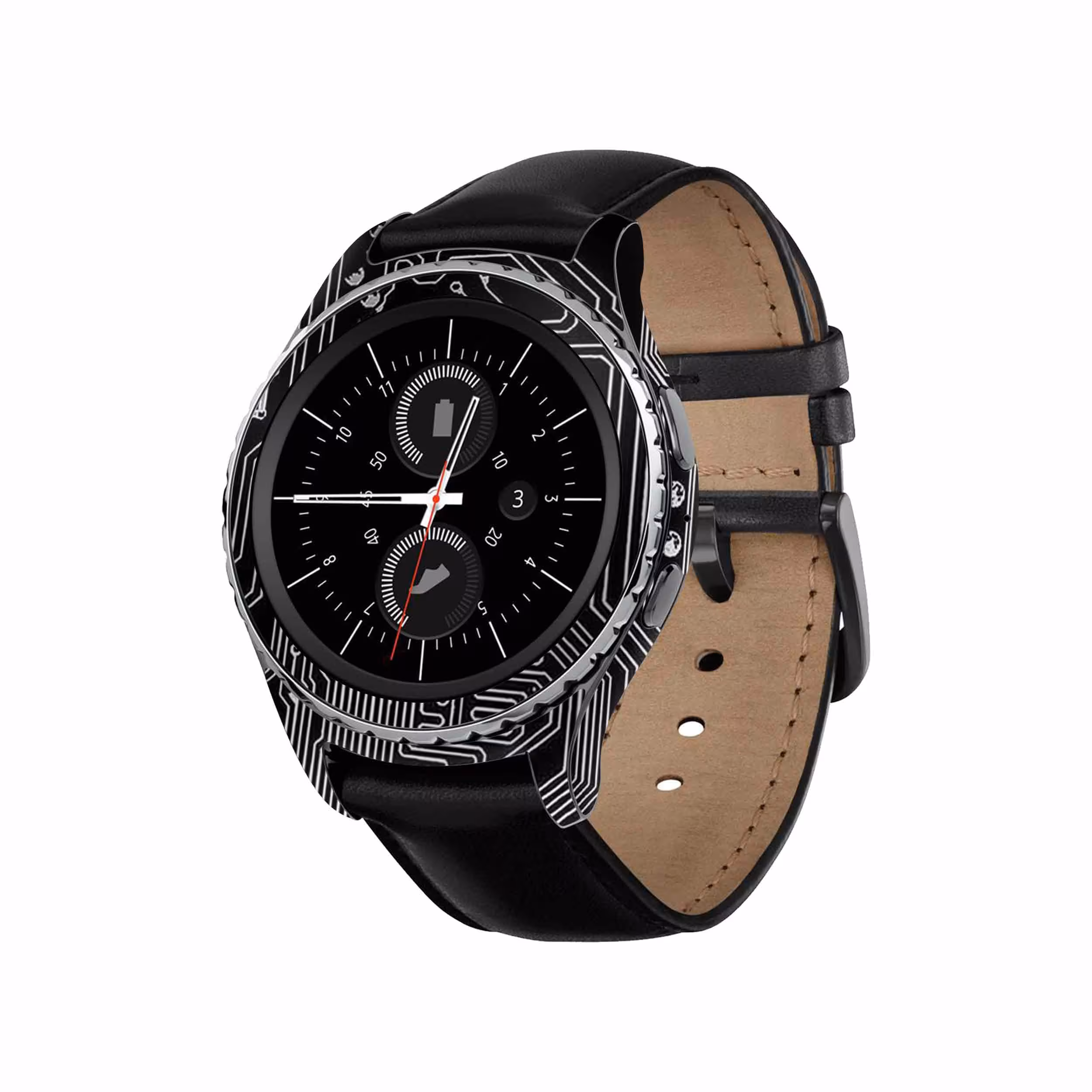 برچسب ماهوت طرح Black_Printed_Circuit_Board مناسب برای ساعت هوشمند سامسونگ Galaxy Gear S2 Classic