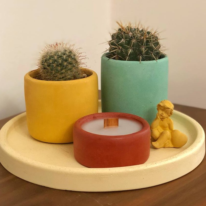 ست سینی و گلدان ومجسمه فرشته و شمع