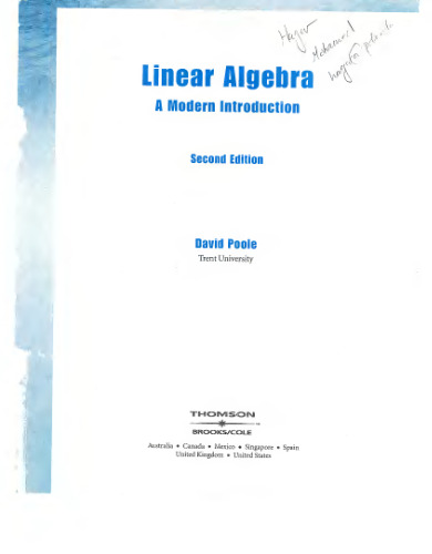 خرید و دانلود نسخه کامل کتاب Linear Algebra: A Modern Introduction