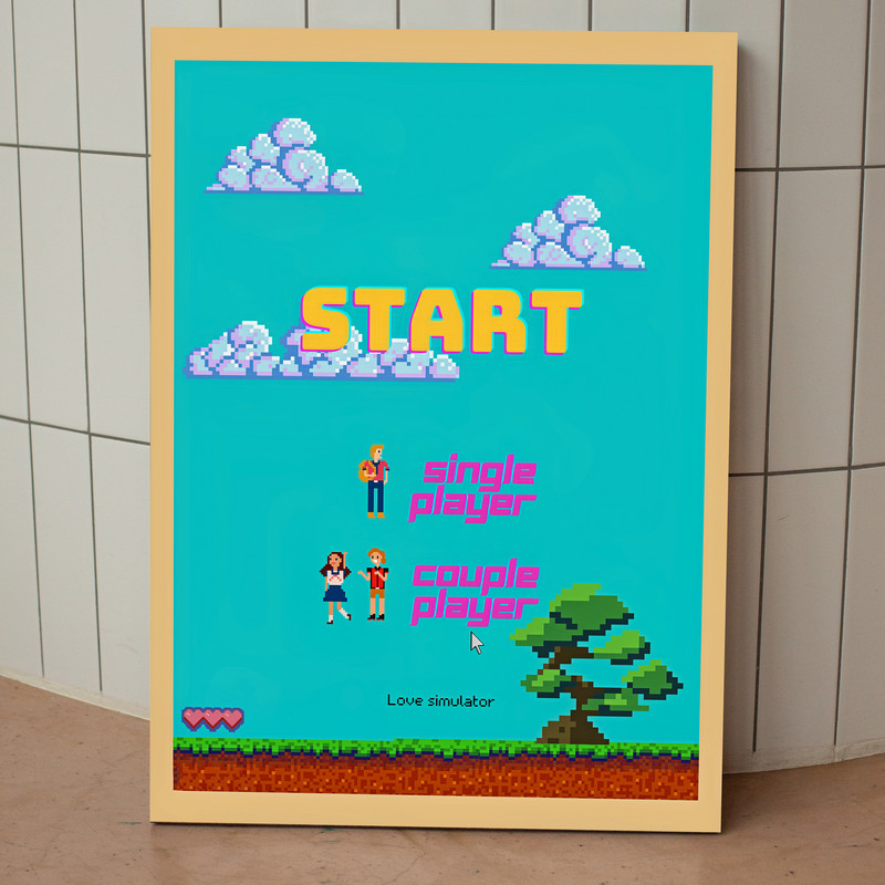 تابلو شاسی طرح گیمینگ پیکسلی کد 1001 | دنیای قاب