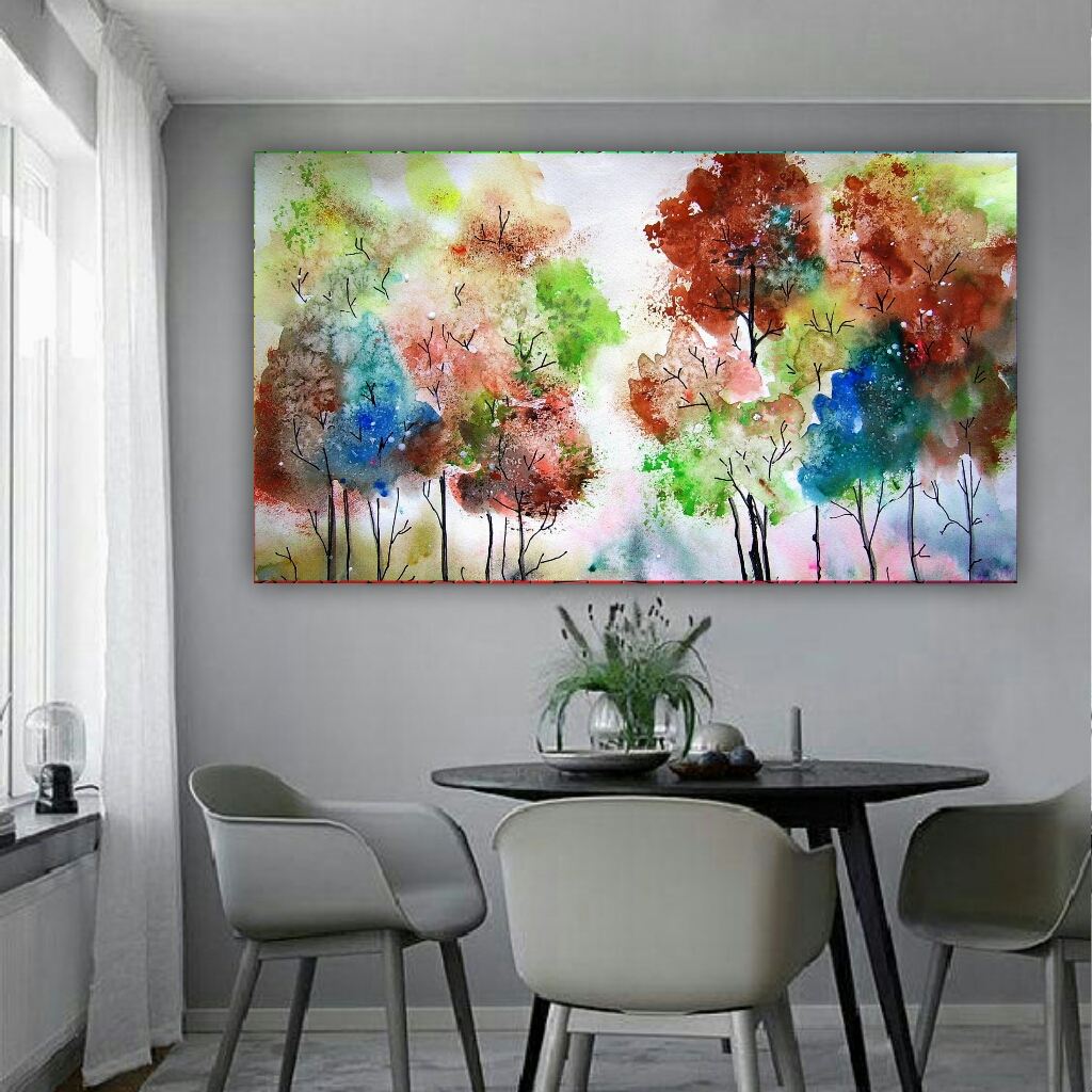 تابلو بوم طرح طبیعت کدBH668