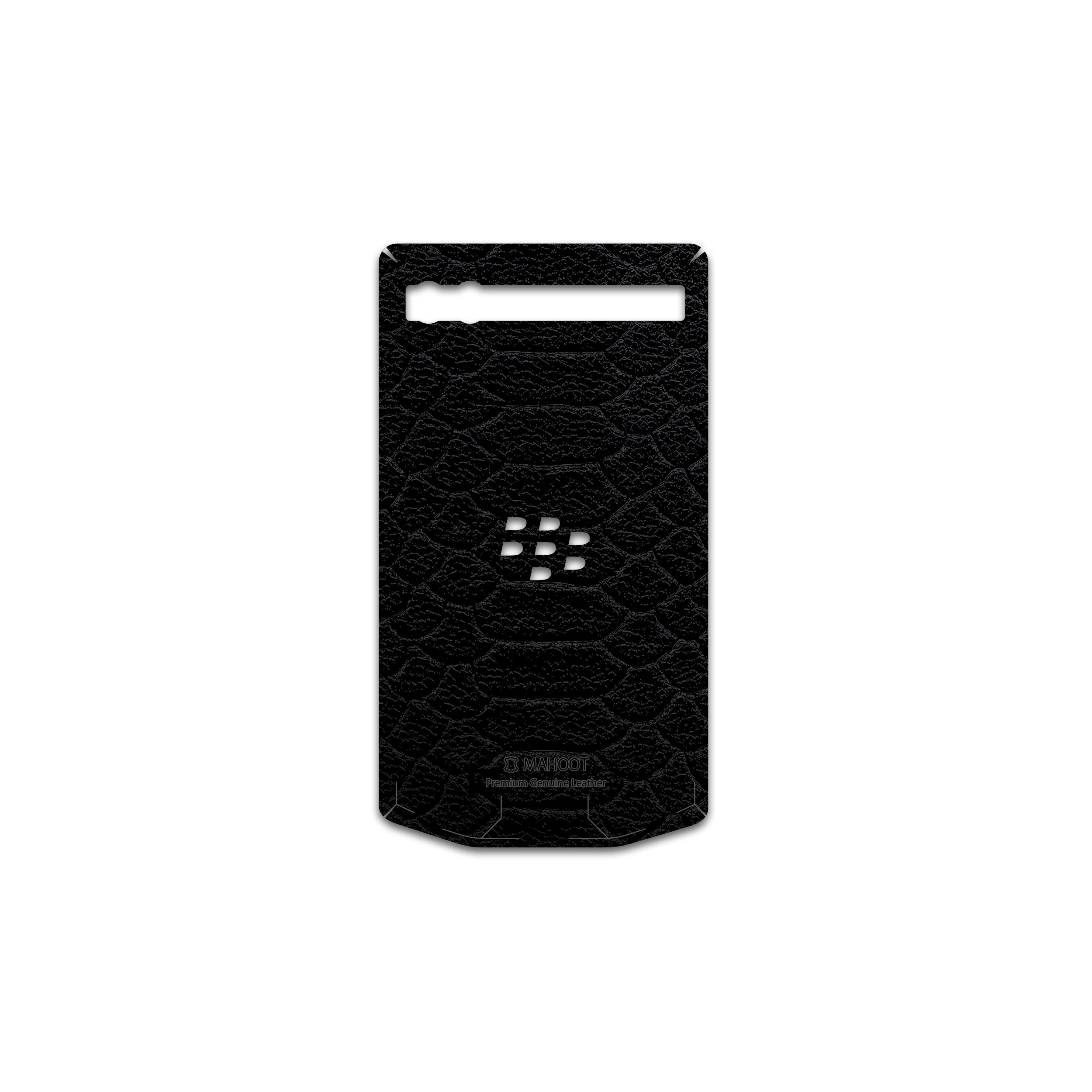 برچسب پوششی ماهوت مدل Black-Snake-Leather مناسب برای گوشی موبایل بلک بری Porsche Design P9983
