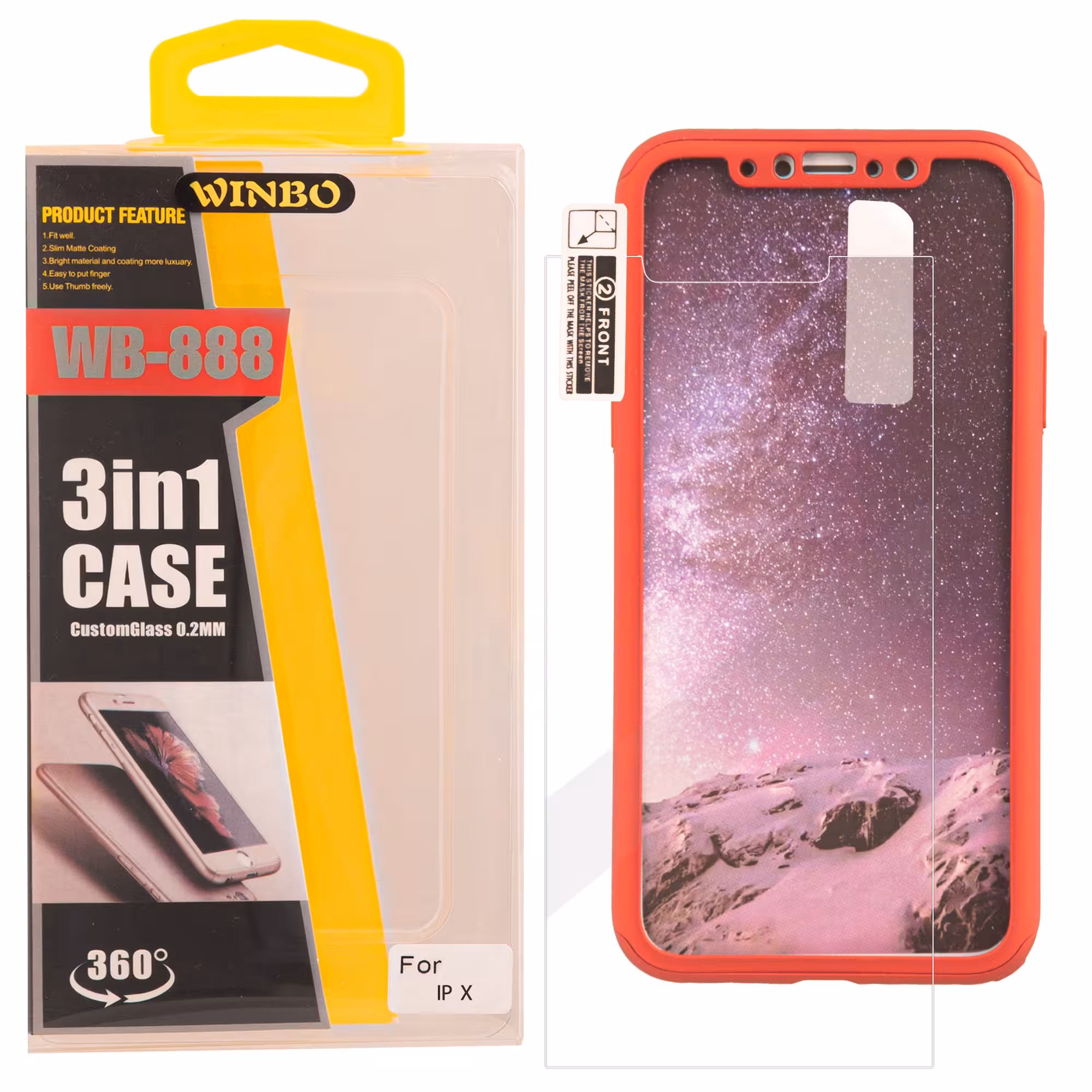 کاور 360 درجه وینبو مدل WB-888 مناسب برای گوشی موبایل اپل Iphone X/ Xs به همراه محافظ صفحه نمایش