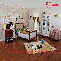 سرویس خواب نوجوان و جوان کد 50 شامل تخت /میزتحریر/کتابخانه کشودار