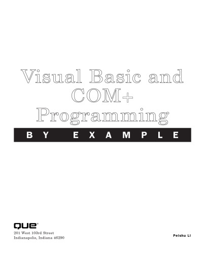 خرید و دانلود نسخه کامل کتاب Visual Basic and COM  Programming by Example (By Example)