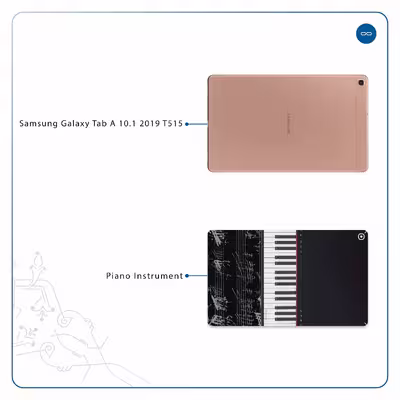 برچسب پوششی ماهوت مدل Piano-Instrument مناسب برای تبلت سامسونگ Galaxy Tab A 10.1 2019 T515
