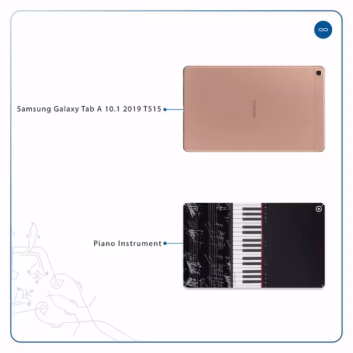 برچسب پوششی ماهوت مدل Piano-Instrument مناسب برای تبلت سامسونگ Galaxy Tab A 10.1 2019 T515