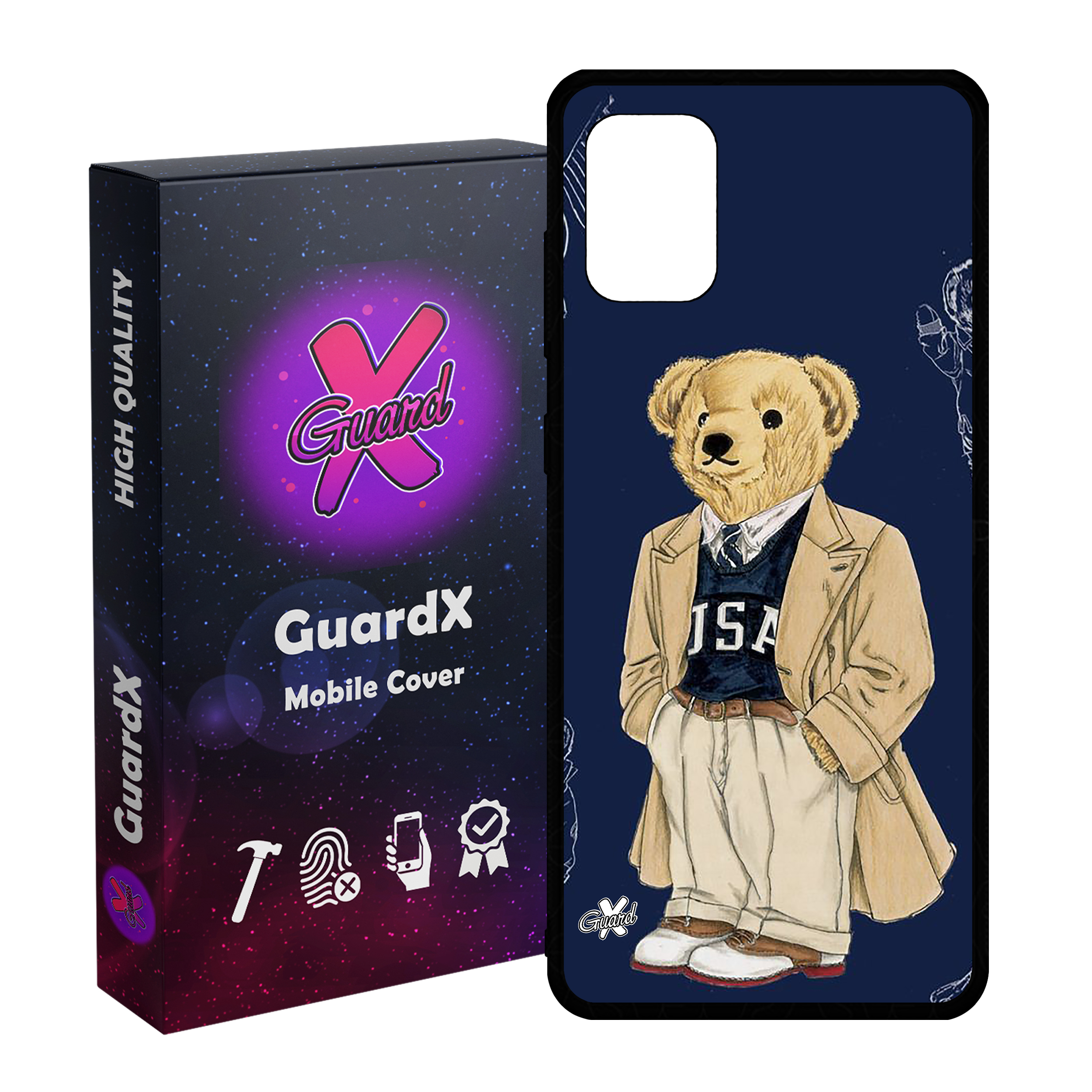 کاور گارد ایکس طرح خرس مدل Glass10427 مناسب برای گوشی موبایل سامسونگ Galaxy A31