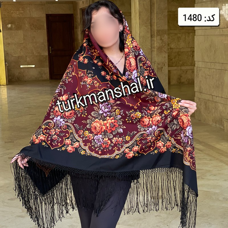 روسری ترکمنی پشمی کد 1480