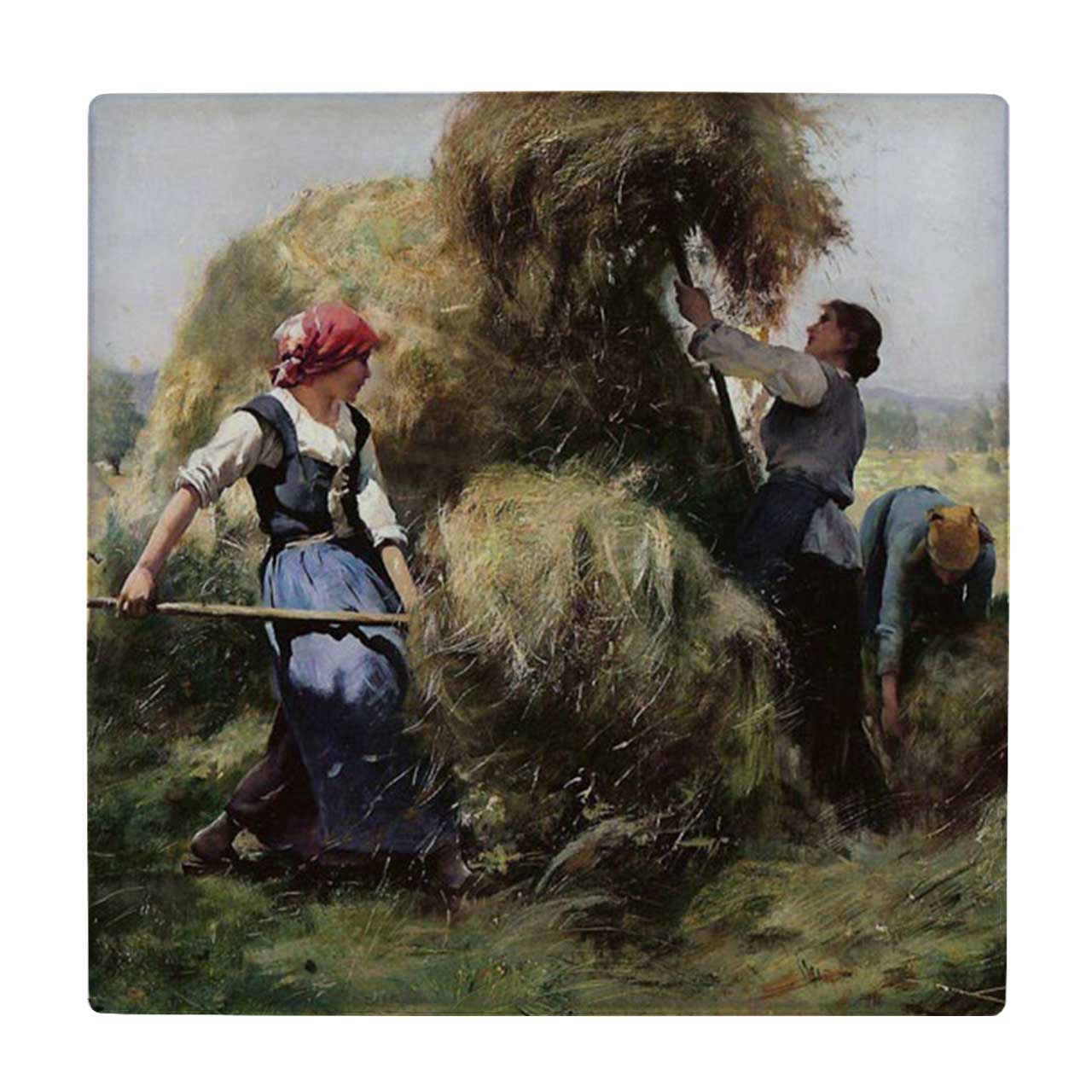   کاشی کارنیلا طرح نقاشی برداشت علوفه کد wkk1865