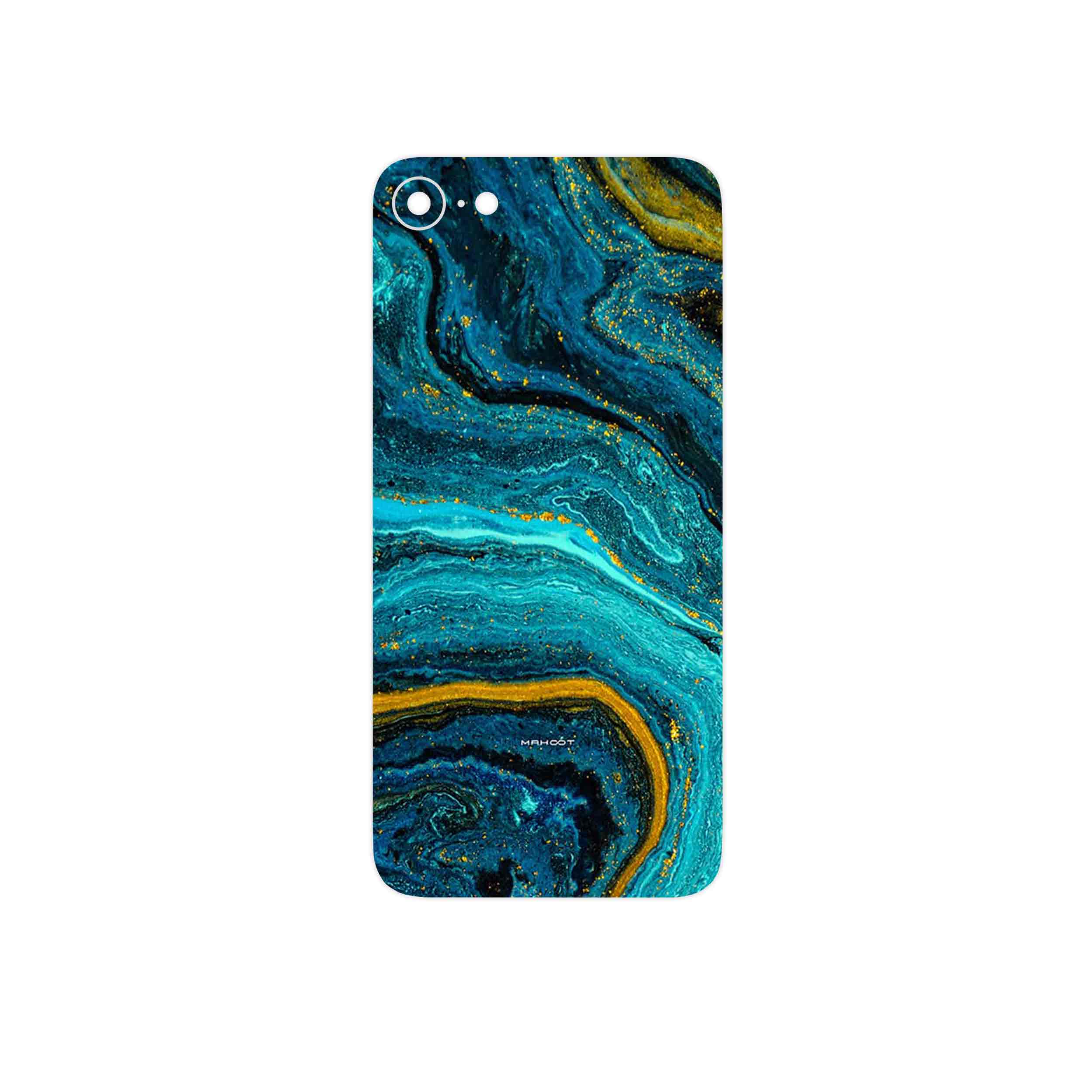 برچسب پوششی ماهوت مدل Turquoise marblewith golden streaks مناسب برای گوشی موبایل اپل iPhone SE 2022