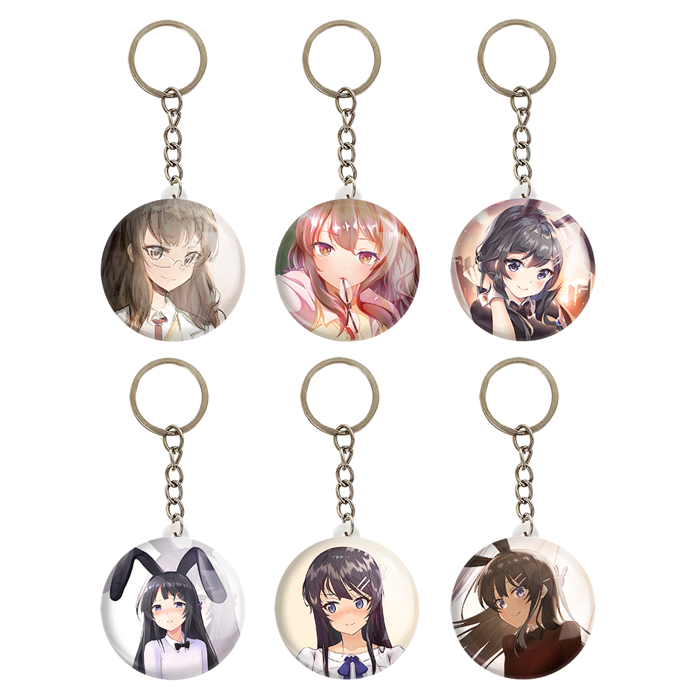 جاکلیدی خندالو مدل انیمه بانی گرل سنپای کد 871B مجموعه 6 عددی