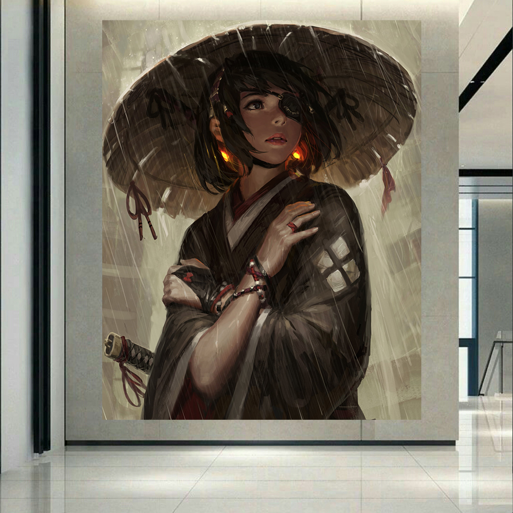 تابلو شاسی طرح انیمه مدل دختر سامورایی کد AR504