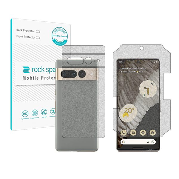 گلس صفحه نمایش و پشت گوشی گوگل Pixel 7 Pro مدل نانو هیدروژل مات برند راک اسپیس کد MS