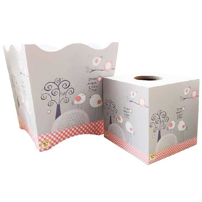 ست سطل و جا دستمالی طرح گنجشک