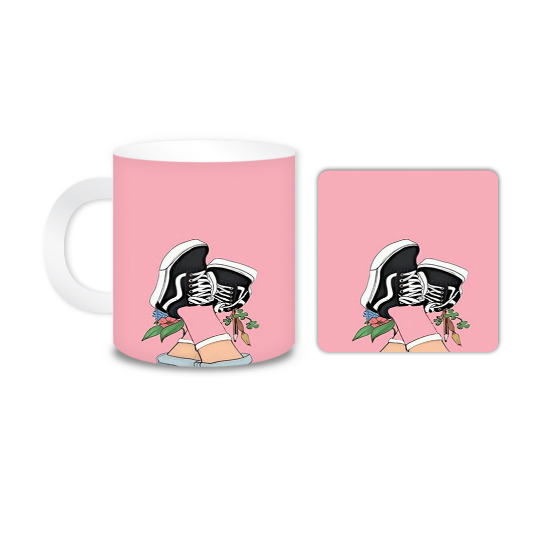 ماگ مدل Black Pink کد 2351 به همراه زیر لیوانی