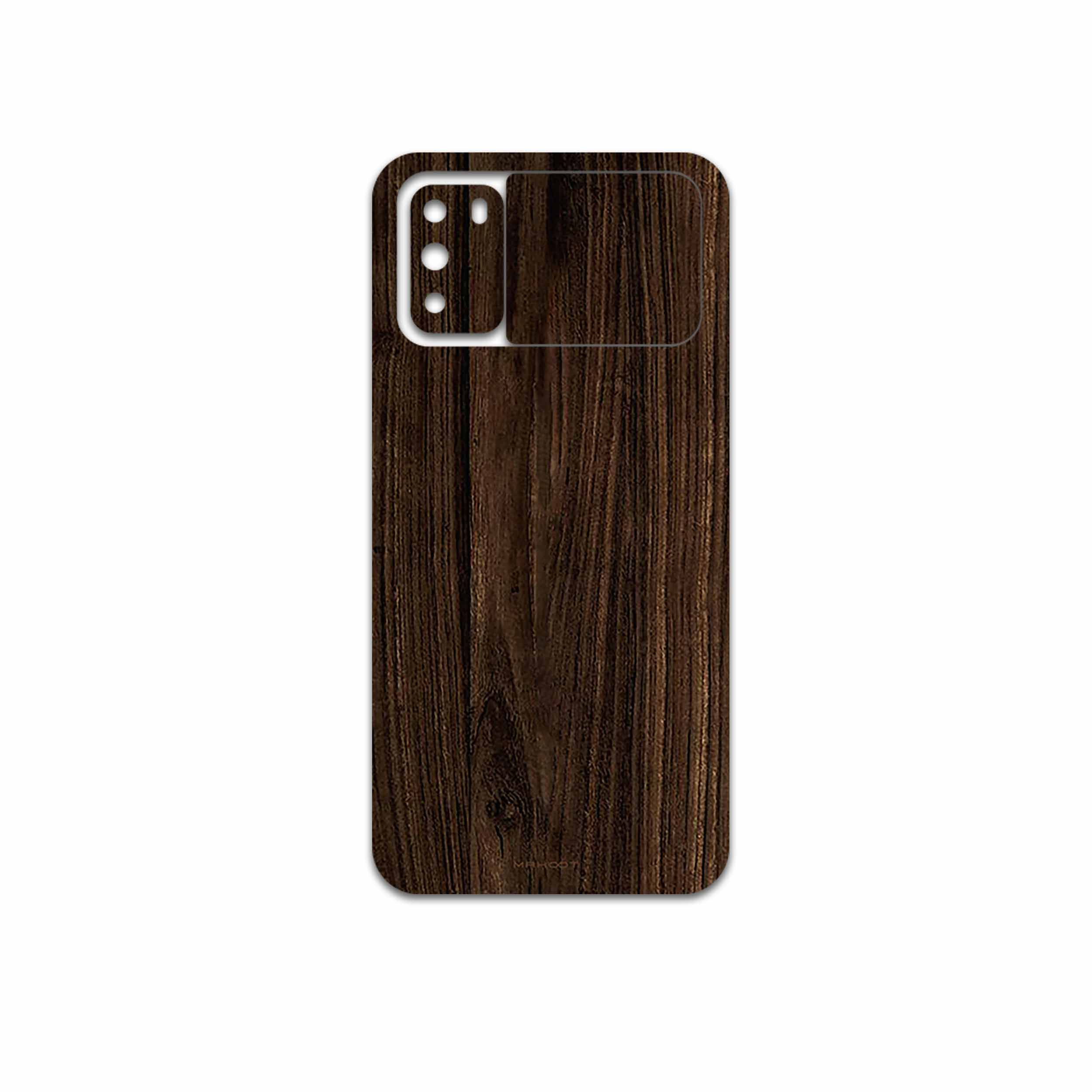 برچسب پوششی ماهوت مدل Dark Walnut Wood مناسب برای گوشی موبایل شیائومی Poco M3