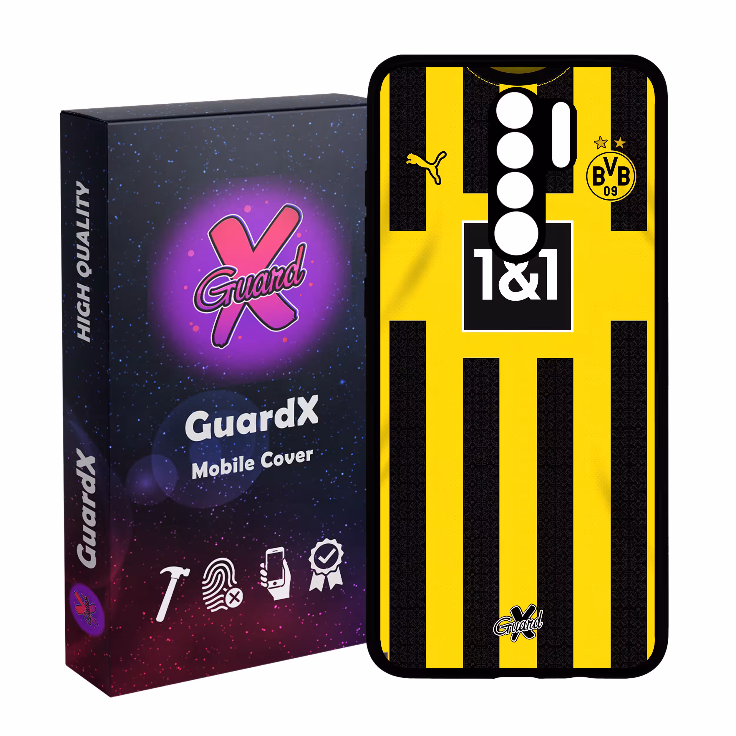 کاور گارد ایکس طرح دورتموند مدل Glass10466 مناسب برای گوشی موبایل شیائومی Redmi 9/Redmi 9 Prime/Poco M2