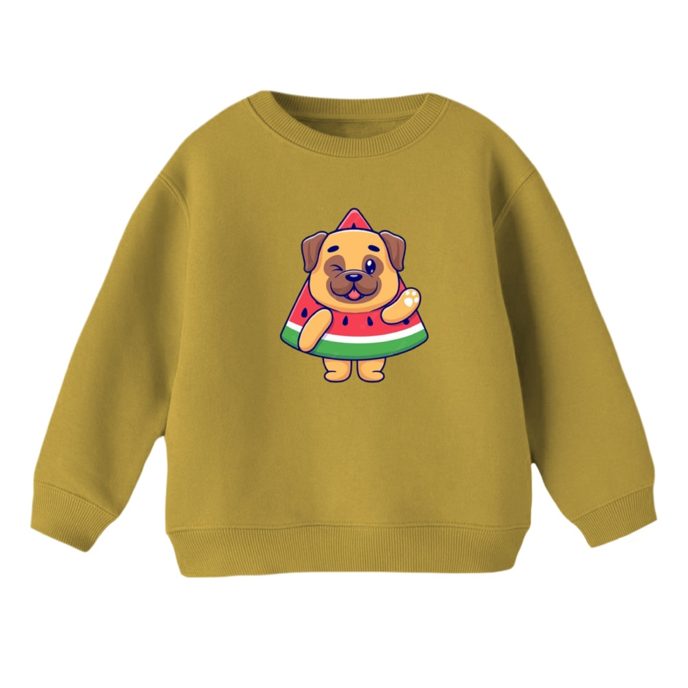 سویشرت بچگانه مدل سگ یلدایی کد 2 رنگ نسکافه ای