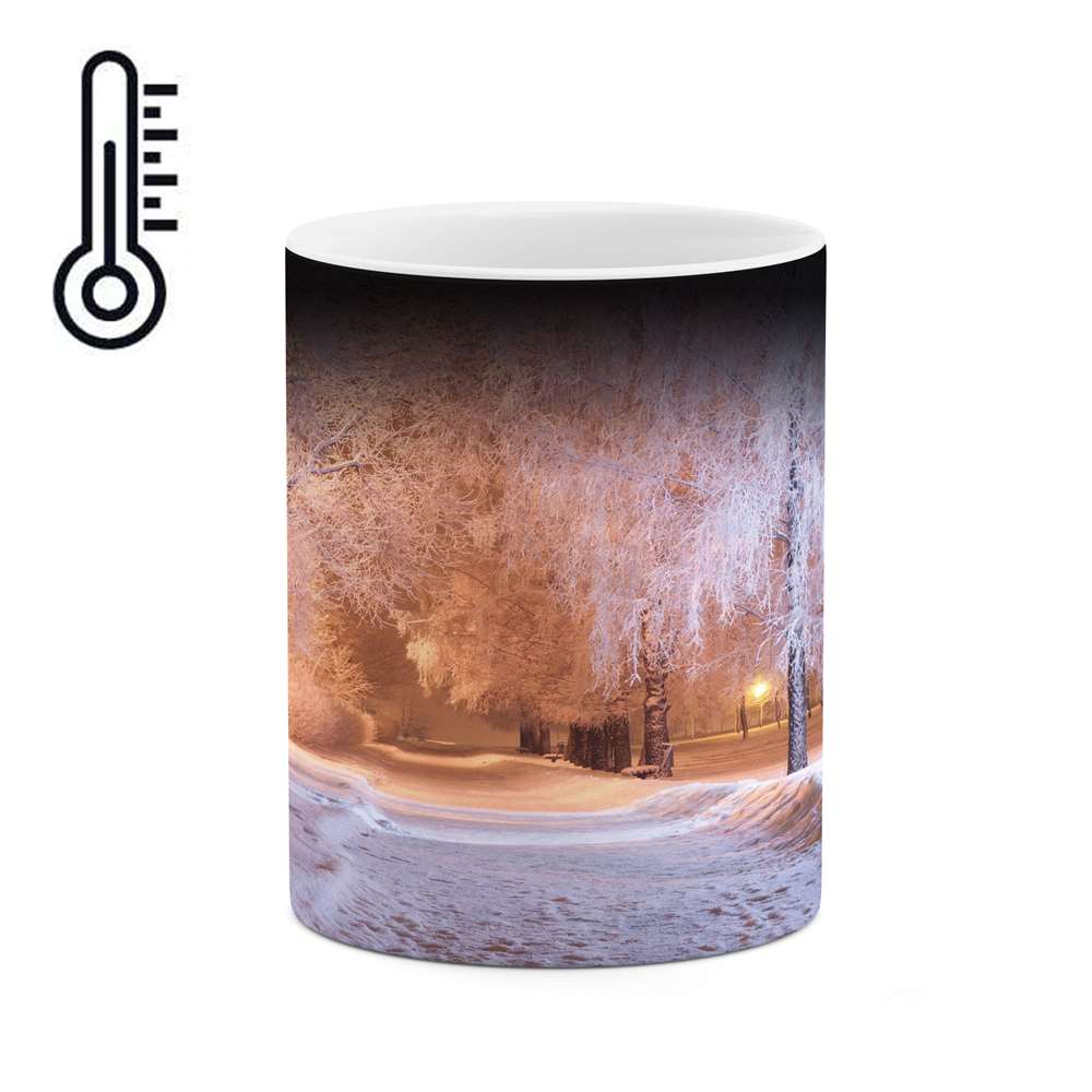 ماگ حرارتی کاکتی طرح منظره برفی مدل mgh15060