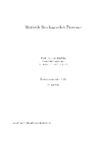 خرید و دانلود نسخه کامل کتاب Statistik stochastischer Prozesse 001