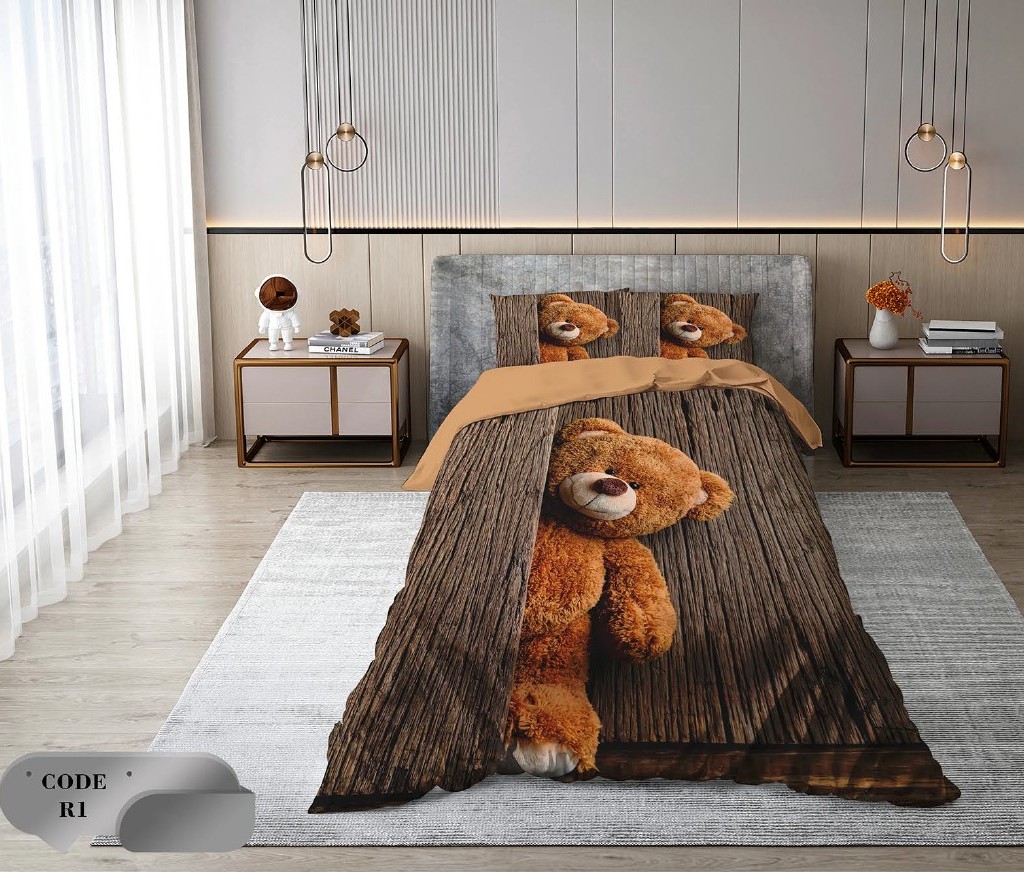 سرویس روتختی 1 نفره 4 تکه ابعاد 1.65 ×2.35 کشدار ضد حساسیت و عرق کد R1 | ست خواب و ست روتختی